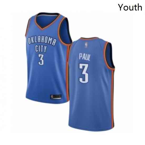 Youth Oklahoma City Thunder 3 Chris Paul Swingman Royal Blue Basketball Jersey Icon Edition